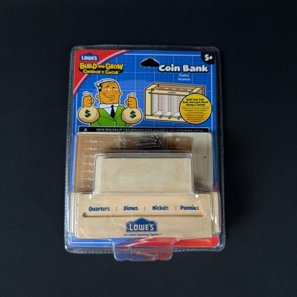 Lowe's Build and Grow Coin Bank Learn How to Build and Save Money wood craft